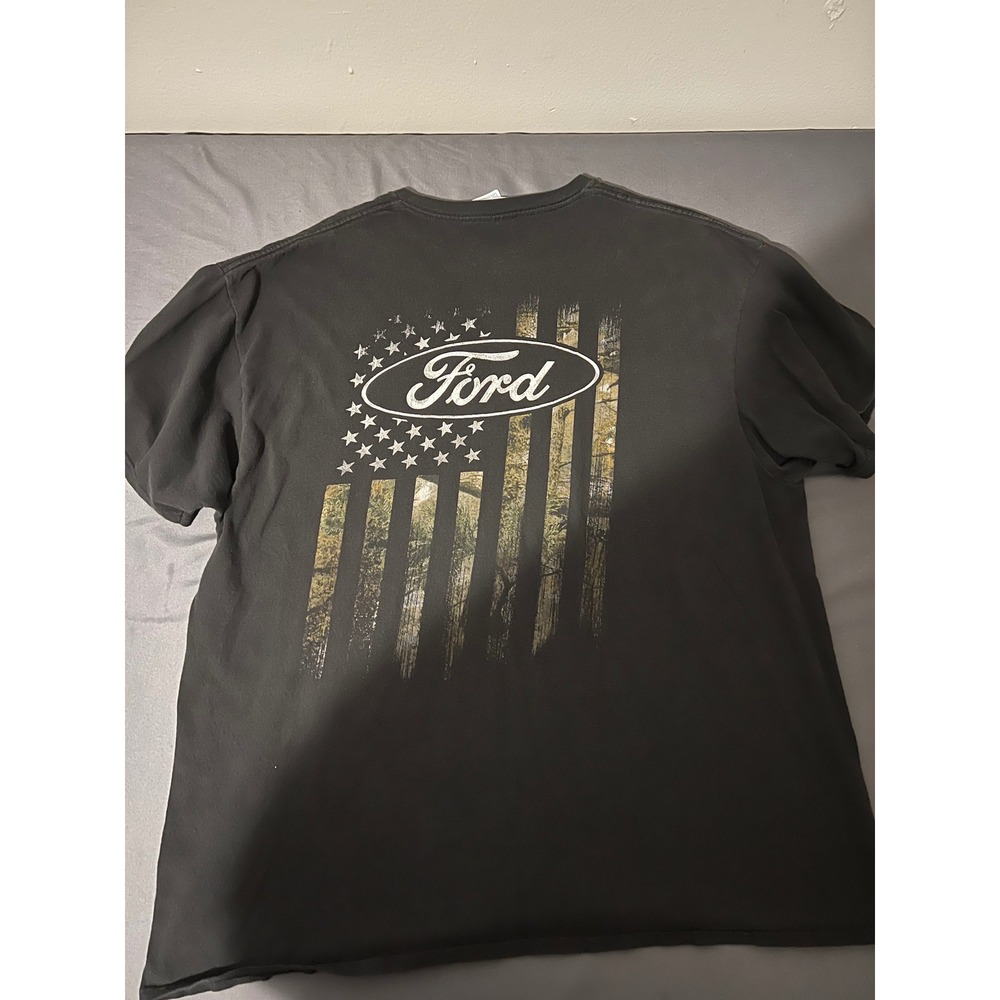 Ford T-Shirt Mens 2XL Black American Flag Camo Graphic‎ Delta Pro Weight Tee